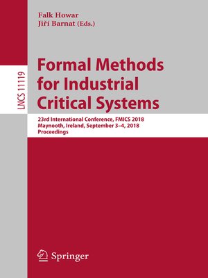 cover image of Formal Methods for Industrial Critical Systems